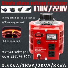 0.5/1/2/3KVA 0-130V 0-300V Variac Adjustable Voltage Variable Voltage Regulator