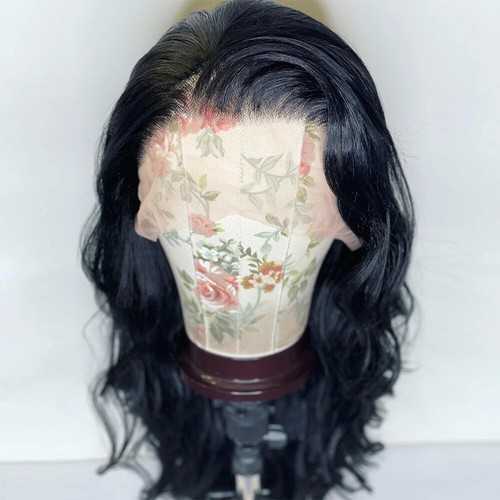 Glue less lace - wig, black