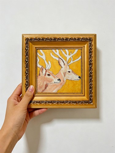 Deer ornate gold - ornate, frame