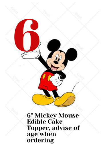 Pre cut mickey mouse - 6", edible