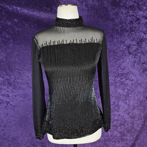 Black beaded silk y2k gothic - black,