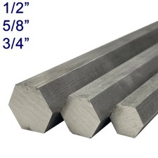Imperial Stainless Steel Hexagon Bar 6" Long - Various Sizes - Model Engineering