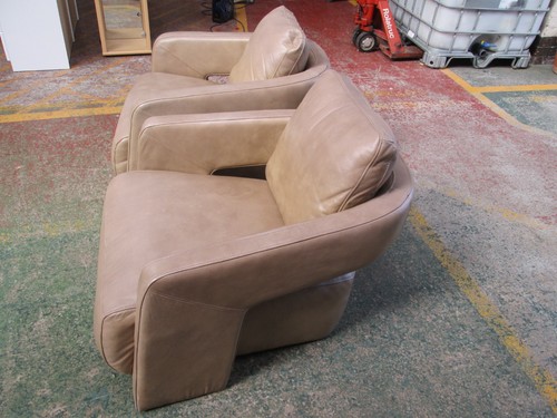 Pair taupe italian - pair, leather