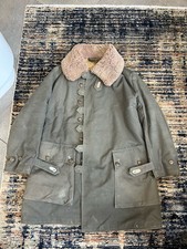 Vintage Örebro M1909 Swedish Army Sheepskin-Lined Canvas Field Coat
