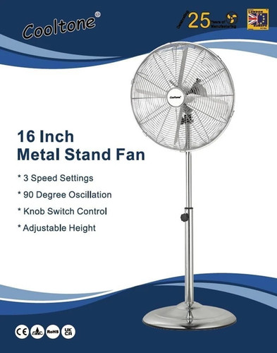 Chrome pedestal floor - chrome, fan