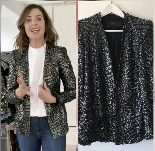 Zara sequin silver blazer - sequin,