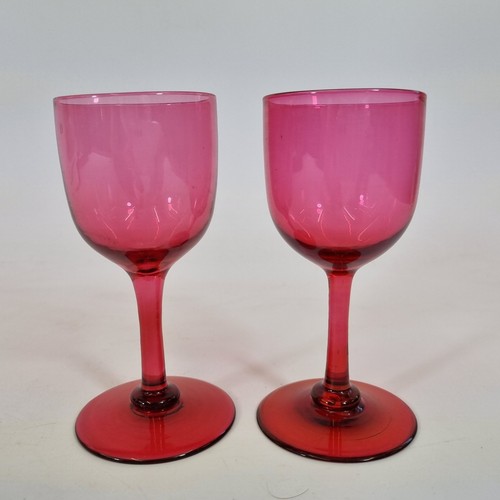 Antique pair 19thc cranberry - antique,