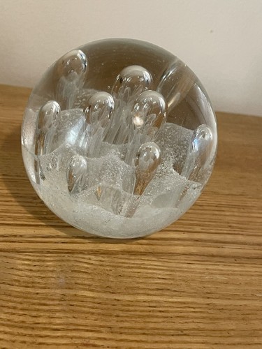 Art glass paperweight - glass, clear