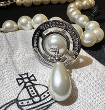 Vivienne Westwood Nana Row Silver-tone pearl Drop choker necklace