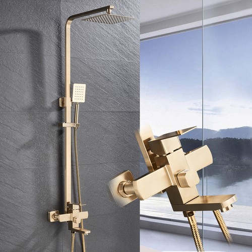 Brushed gold bathroom mixer - gold,