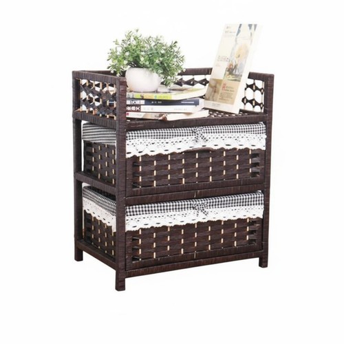 Drawer wicker nightstand - wicker,
