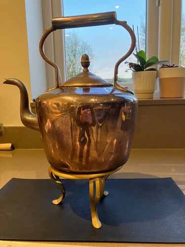 Antique copper kettle and - copper,