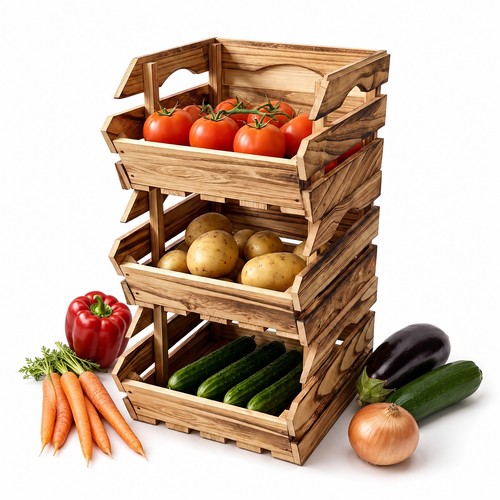 Stackable wooden fruit