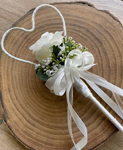 Ivory white silk rose - silk,