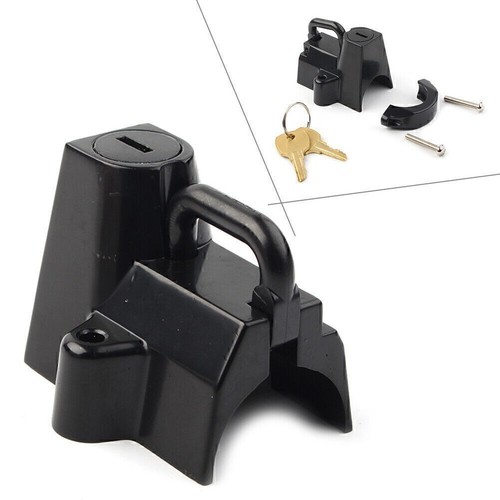 Black motorcycle helmet - helmet, lock