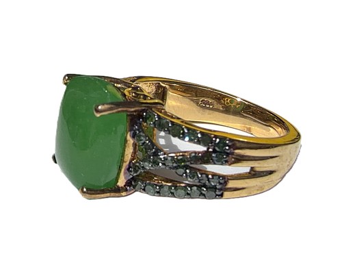 Burmese green jade - green, ring