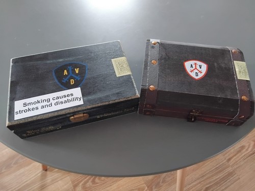 Two wooden cigar boxes - two,