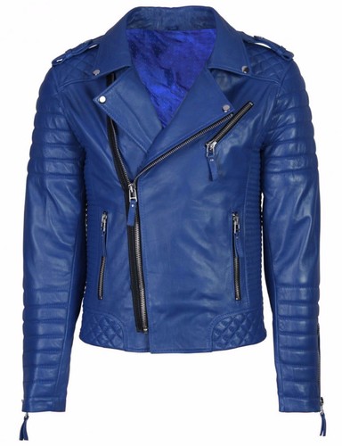 Genuine lambskin leather - genuine, blue