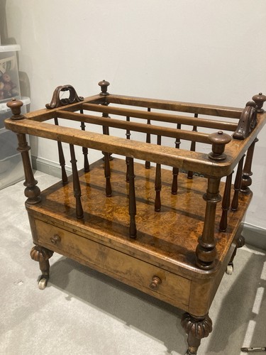 Antique burr walnut canterbury - walnut,