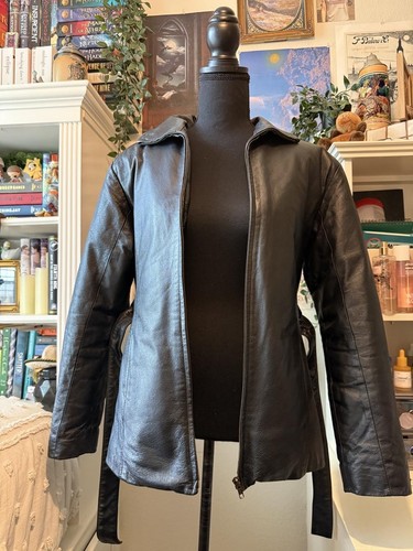 Vintage leather black genuine - black,