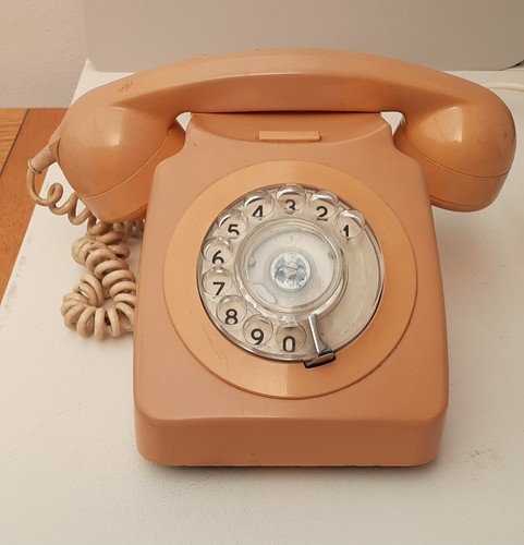 Orange retro telephone rotary - orange,