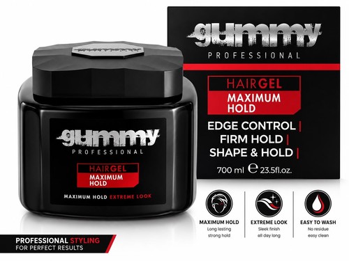 Gummy hair gel maximum hold - maximum,