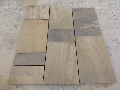Buff riven yorkstone - buff, paving