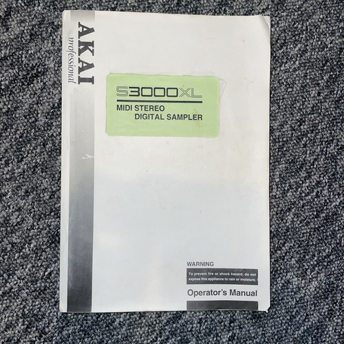 Akai s3000xl operators - operators, manual