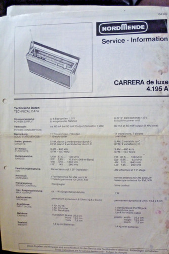 Nordmende carrera luxe - carrera, de-luxe