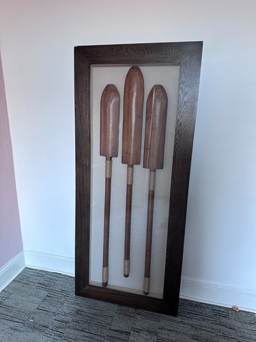 Vintage wooden boat oars - wooden,