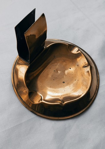 Vintage brass ashtray with - vintage,