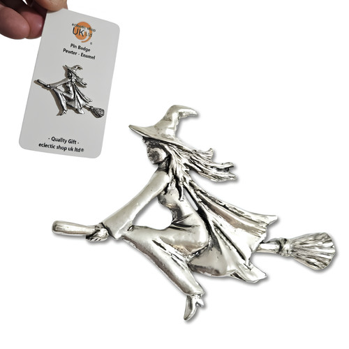 Witch broomstick pin - witch,