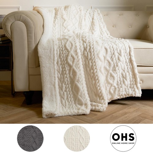 Ohs cable knit blanket - ohs,