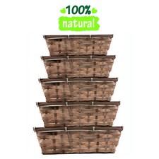 Wicker Gift Hamper Basket Empty Tray Shallow Storage Christmas Birthday Present