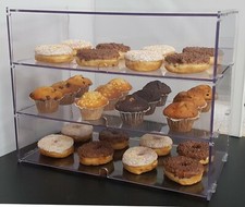 Food Safe Clear Bakery Display Case/Cabinet for Cupcakes Pastries - Three Tiers