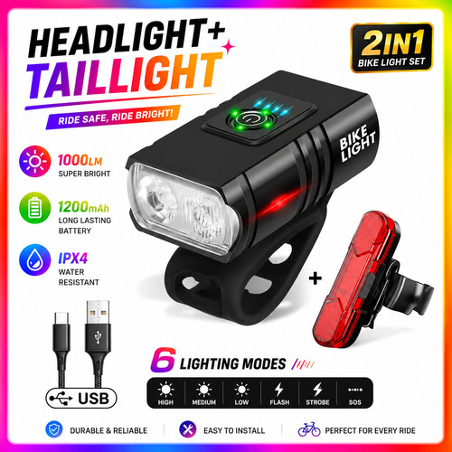 Led mountain bike light usb - mountain,