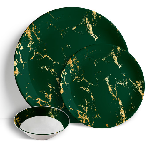 Green gold marble 18pc - gold,