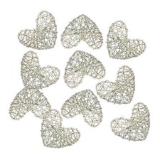 10 x Heart Shaped Wicker