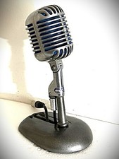 Vintage "Fatboy" Shure 55C Microphone, 1950's, original, working/w/cable & stand