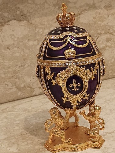 Faberge egg 24k gold purple - 24k,