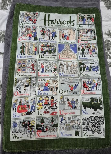 Vintage harrods tea towel - vintage,
