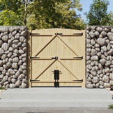 6X6FT DOUBLE DOOR DRIVEWAY GATE ARCH TOP PEDESTRIAN SIDE GARDEN GATES WITH HINGE