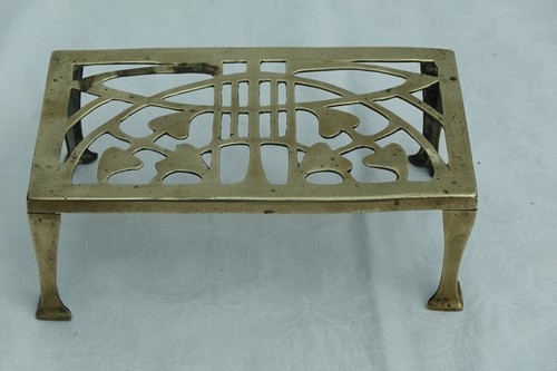 Vintage pierced brass trivet - vintage, /