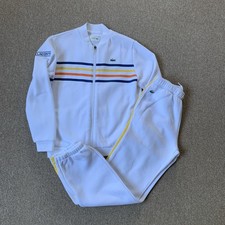 Lacoste sport white tracksuit with side stripes size 10 yrs 