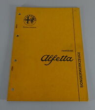 Workshop Manual Alfa Romeo Alfetta Catalog Special Tools Stand 09/1972