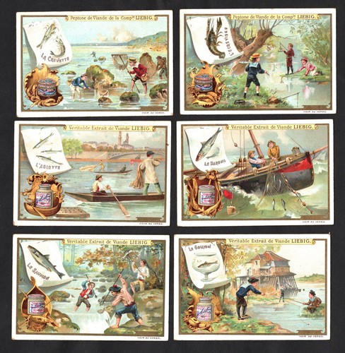 Fishing angling liebig cards - &,