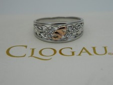 Welsh Clogau Sterling Silver & 9ct Rose Gold Tree of Life Topaz Ring size P