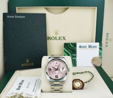 ROLEX 18kt White Gold & SS Datejust Pink Floral Oyster Band 116244 SANT BLANC
