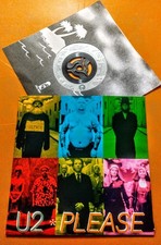 U2 PLEASE  7" UK JUKEBOX VINYL 45 WITH FREE CUSTOM PIC SLEEVE