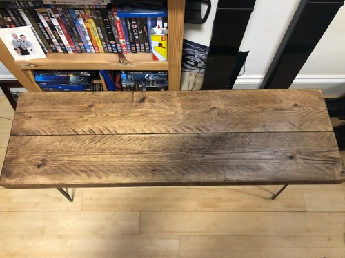 Rustic wooden bench - bench, hairpin